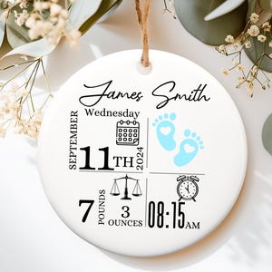 Baby First Christmas Tree Ornament 2024 Ornament Baby Keepsake Christmas Gift Personalized Birth Announcement Ornament Gift for New Mother