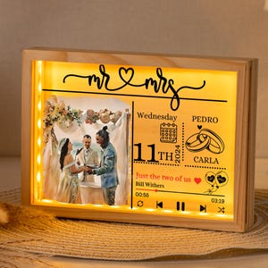 Personalized Wedding Anniversary Gift for Couple Photo Frame Gift for Wife Wedding Gift for Newly Wed Gift for Couple Wedding Song Gift