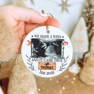 Custom Ultrasound Ornament, Family Christmas Ornament, Personalized Expecting Ornament, Ultrasound Baby Announcement Keepsake Christmas Gift