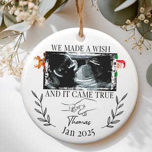 Custom Ultrasound Ornament, Family Christmas Ornament, Personalized Expecting Ornament, Ultrasound Baby Announcement Keepsake Christmas Gift