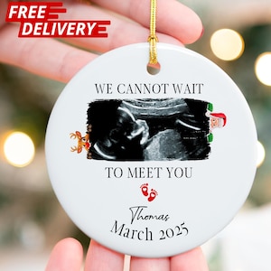 Custom Ultrasound Ornament, Expecting Sonogram Bauble, Baby Announcement Keepsake Christmas Gift, Mother-To-Be Gift, Friends Pregnancy Gift