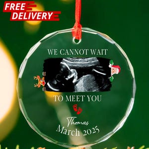 Custom Ultrasound Ornament, Expecting Sonogram Bauble, Baby Announcement Keepsake Christmas Gift, Mother-To-Be Gift, Friends Pregnancy Gift