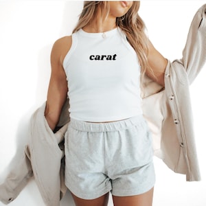 Subtle Seventeen Carat Fandom Micro Rib Racer Tank Top - Subtle Seventeen Merch - Seventeen Shirt - SVT Shirt - Kpop Shirt - SVT Tank