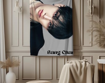 SKZ Bang Chan Plush Blanket, Stray Kids Bang Chan Gift, Stay Fan Kpop Idol Blanket, Velveteen Throw, Cozy Gift