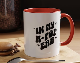 Tasse, In meiner Kpop Era Tasse, Kpop Fan Geschenk, farbige Griff Kaffeetasse, Kpop Era Tasse, einzigartiges Geschenk für Kpop Stan, Kpop Liebhaber Tasse