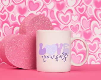 BTS Army Love Yourself Ceramic Coffee Mug, BTS Coffee Cup, BTS Merch, Kpop Merch, Bts army, kpop gift, bts gift, bts fandom, gift for her