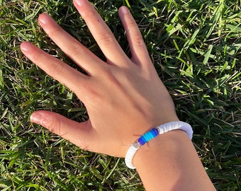 Blue ombre with white