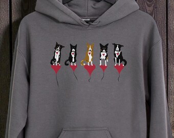 Heart Dog Balloons Unisex Hoodie