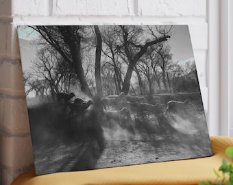 Glass Cutting Board with Original Sheep Photography