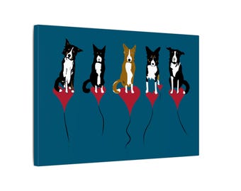 Heart Dog Balloons Canvas Print