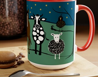 Wake Up! Barnyard Animals 15 oz Coffee Mug