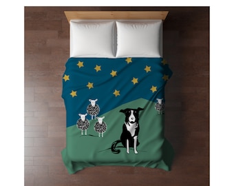 Border Collie and Sheep Sherpa Blanket