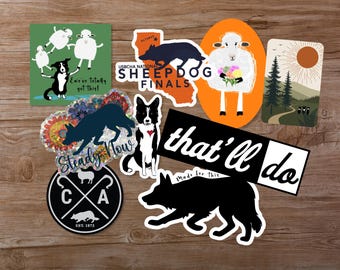 Working Dog, Sheep and Shepherd Stickers - Single and Multi Packs