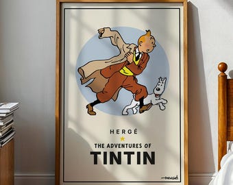 Tintin Rocket Art Print | Retro Hergé Poster (digital Download) A2