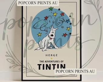 TinTin SnowyArt Print | Retro Hergé Poster (Digital Download)