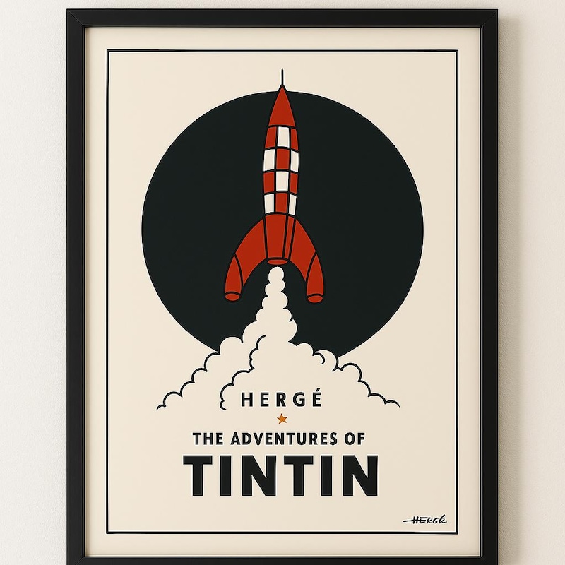 Comic Space Rocket Poster - Etsy