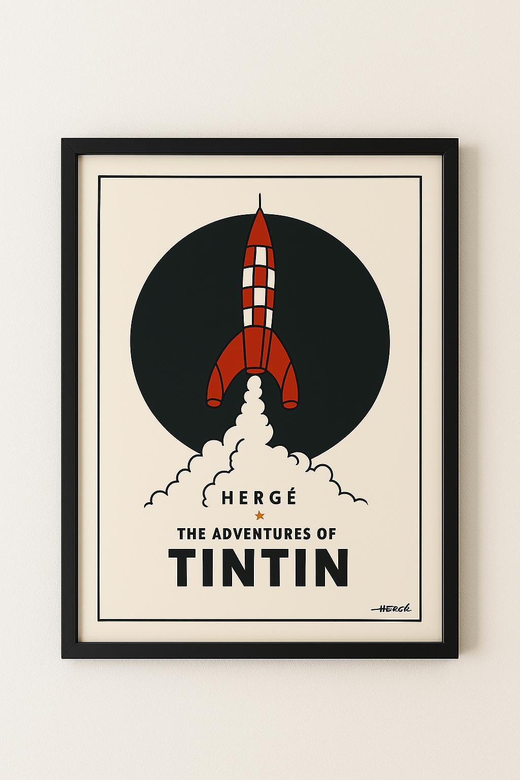 Tintin Rocket Art Print | Retro Hergé Poster (digital Download) A2