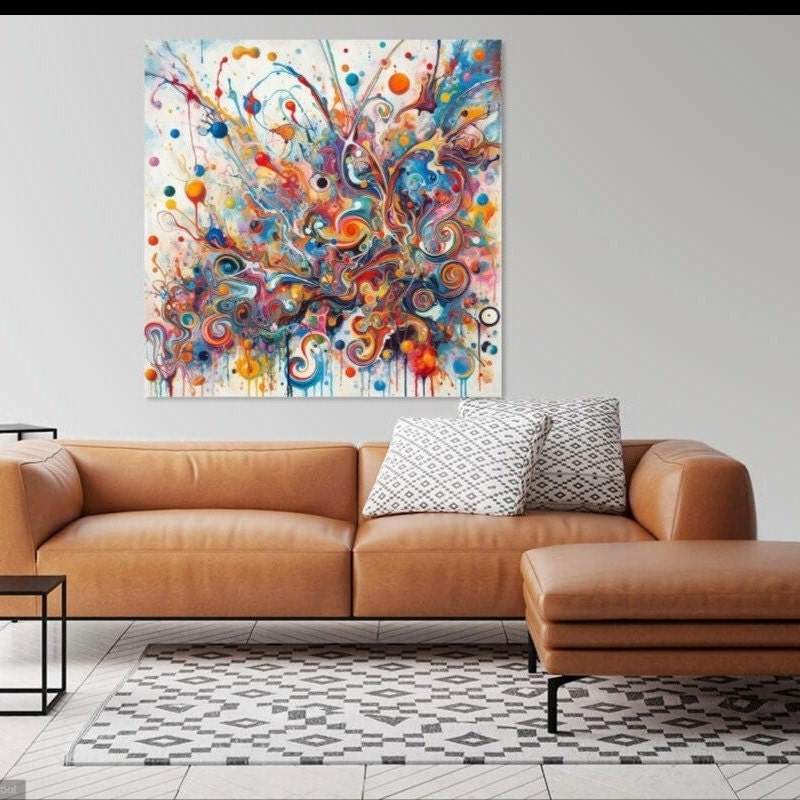 Abstract Colorful Print Wall Art Room and Wall Decor. Makes a Etsy