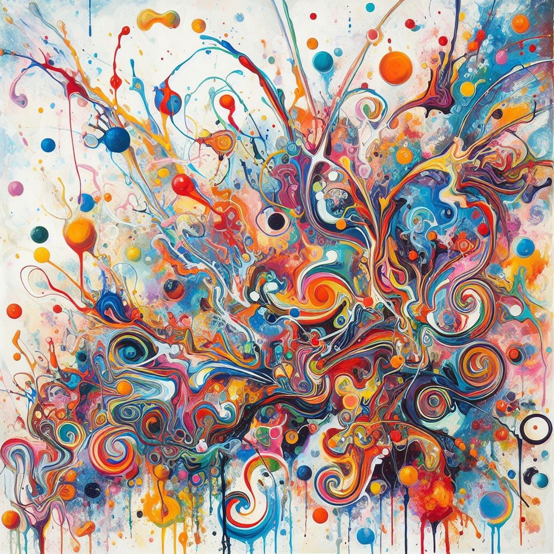 Abstract Colorful Print Wall Art Room and Wall Decor. Makes a Etsy