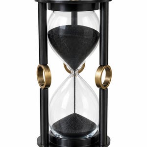 Vintage Brass Handmade Hourglass , Black Metal and Antique Brass Decorative Sand Timer , Classic Table Décor, Christmas Gift