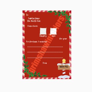 carta a santa con sobre (opcional)