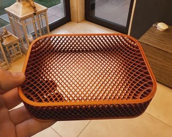 Bandeja geométrica para decoración del hogar u organización de la oficina.