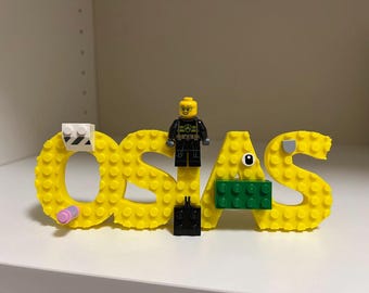 3D Printed Name Block with LEGO-Compatible Surface – Custom Decor