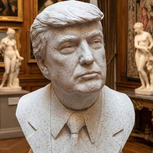 3D Printed Donald Trump Bust - White, Grey, Silver, or Marble Finish | 5" Collectible Statue