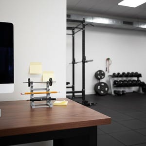 3D Printed Mini Weight Rack Pen Holder: Gym Gift