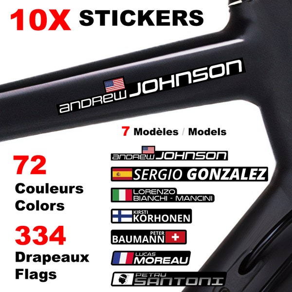 10 Personalized Name Stickers - Autocollants Adhésifs Decal Vinilos Adesivi Pegatinas Aufkleber - Vtt Bmx Velo Mountain Bike Dh