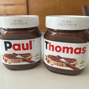 Set of 2 PREMIUM Nutella Stickers With Personalized First Name - High ...