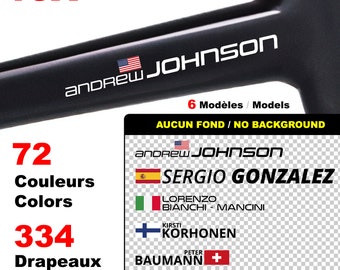 10 Personalized Name and Surname Stickers - Adhesive Stickers Decal Vinilos Adesivi Pegatinas Aufkleber - Vtt Bmx Velo Mountain Bike Dh