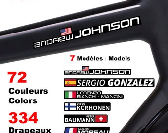 10 Personalized Name and Surname Stickers - Adhesive Stickers Decal Vinilos Adesivi Pegatinas Aufkleber - Vtt Bmx Velo Mountain Bike Dh