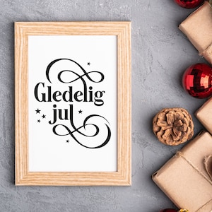 Christmas SVG, Scandinavian Christmas svg, Gledelig Jul svg, God jul, Christmas cards, printable, Christmas sign, Norsk jul
