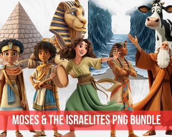 Moses and the Israelites PNG Bundle, Bible Stories, Instant Download