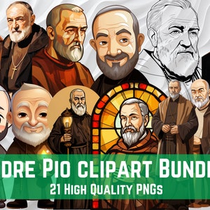Saint Padre Pio Clipart Bundle, Instant Download