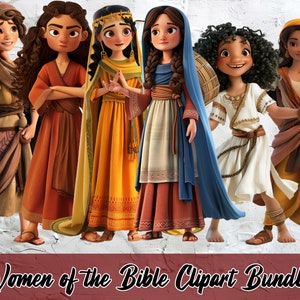 Mulheres do pacote de clipart da Bíblia - Parte 1, Imagens de desenho animado, Histórias da Bíblia, Download instantâneo