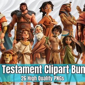 Old Testament Clipart Bundle Part 1, Cartoon Images, Bible Stories, Instant Download