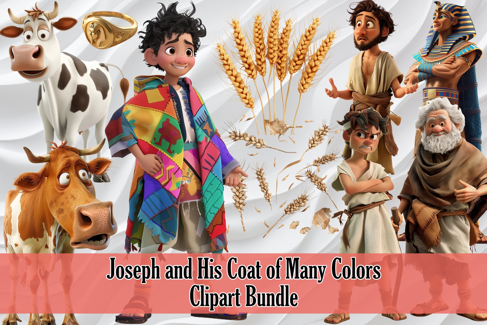 Joseph and His Coat of Many Colors Clipart Bundle, Bible Stories ...