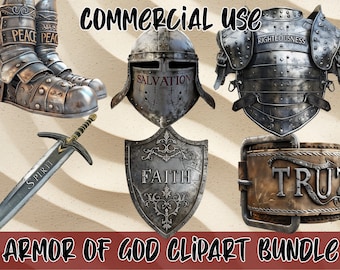 Armor of God PNG Bundle Bible Clipart, Instant Download
