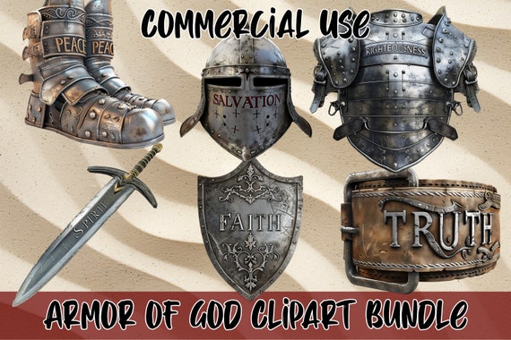Armor of God PNG Bundle Bible Clipart, Instant Download