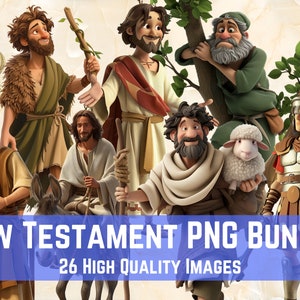 Nieuwe Testament PNG-bundel deel 1, bijbelse clipart, Bijbelpersonages, Instant Download, Digitale download