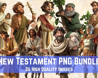 New Testament PNG Bundle Part 1, Biblical Clipart, Bible Characters, Instant Download, Digital Download