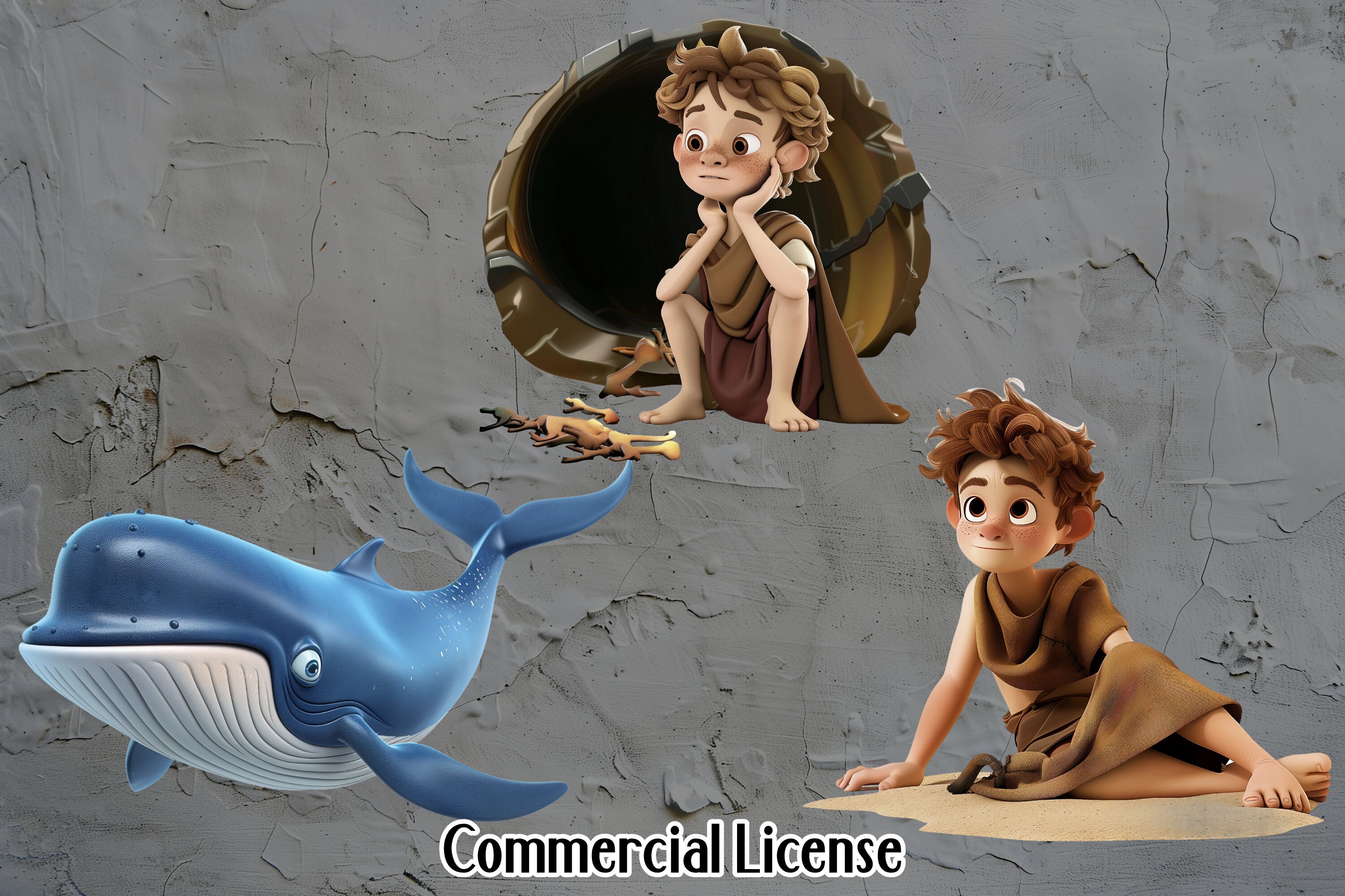 Jonah and the Whale Clipart Bundle, Bible Stories, Instant Download - Etsy