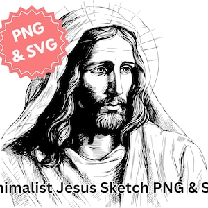 Minimalistische Jezusschets PNG en SVG, direct downloaden
