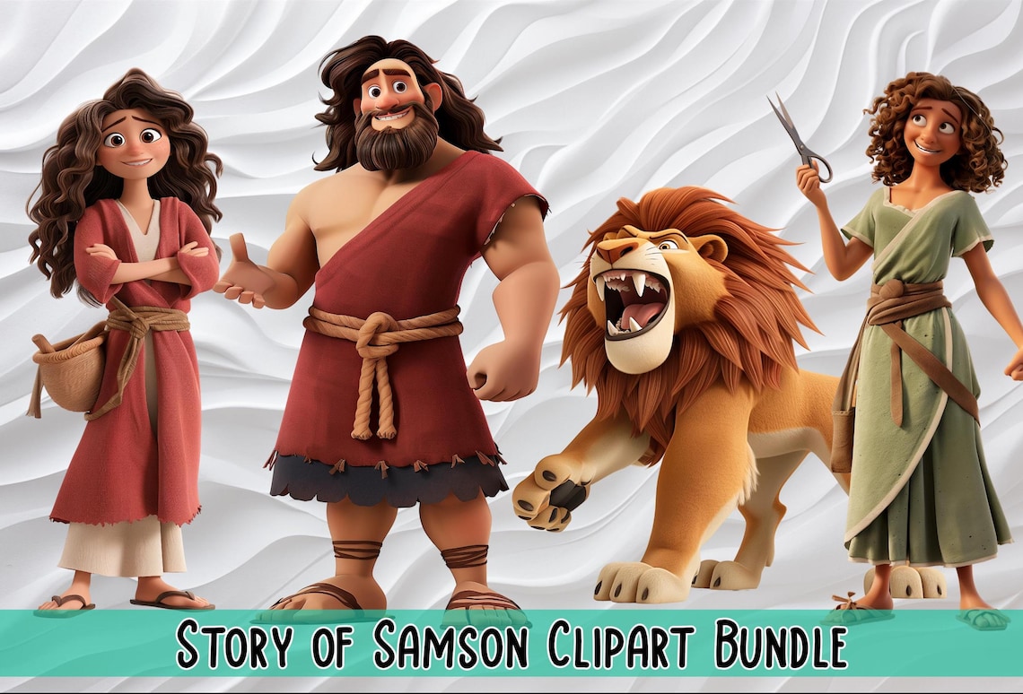 Samson Craft Kit Story of Samson Clipart Bundle | Digital Download | Biblical ...