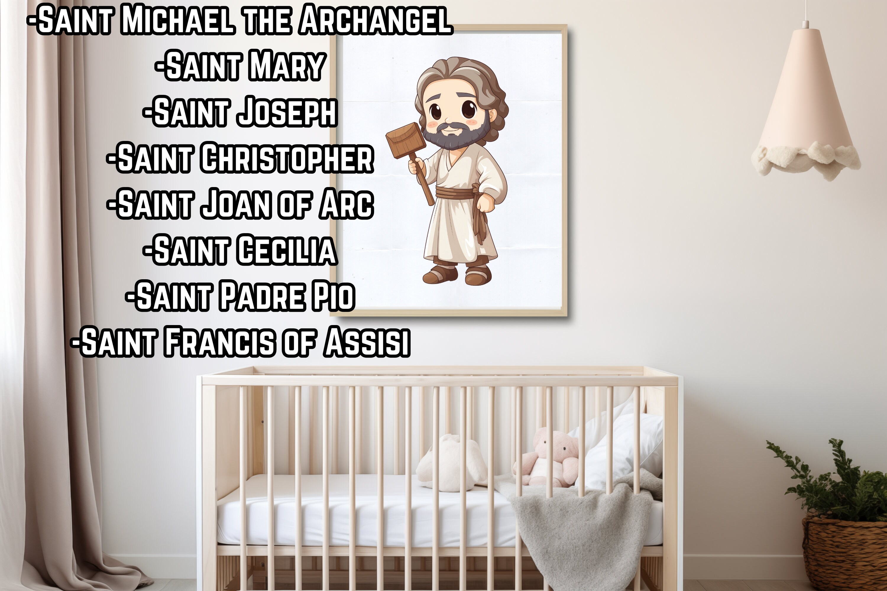 Nursery Saints Wall Art Children's Wall Art Catholic, Instant Download