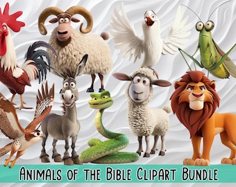 Animals of the Bible Clipart Bundle | 66 PNG Images | Digital Download for Crafts, Teaching & Religious Projects