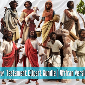 New Testament - African Version Clipart Bundle, Bible Stories, Bible Characters, Instant Download, Digital Download