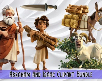 Abraham and Isaac Clipart Bundle | Digital Download | Biblical Illustrations for Religious Crafts, Teaching, and DIY Projects